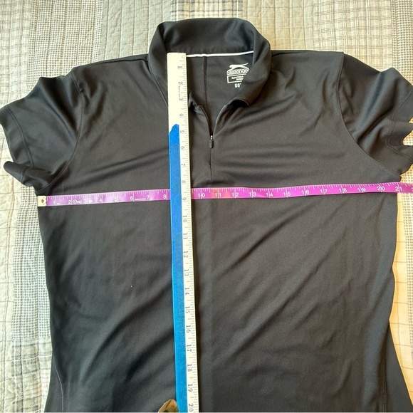 Slazenger Womens Golf Black Polo Shirt with Zipper  size L - Picture 8 of 9